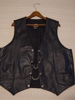 VINTAGE Harley-Davidson Made in USA Leather Biker Vest – XL